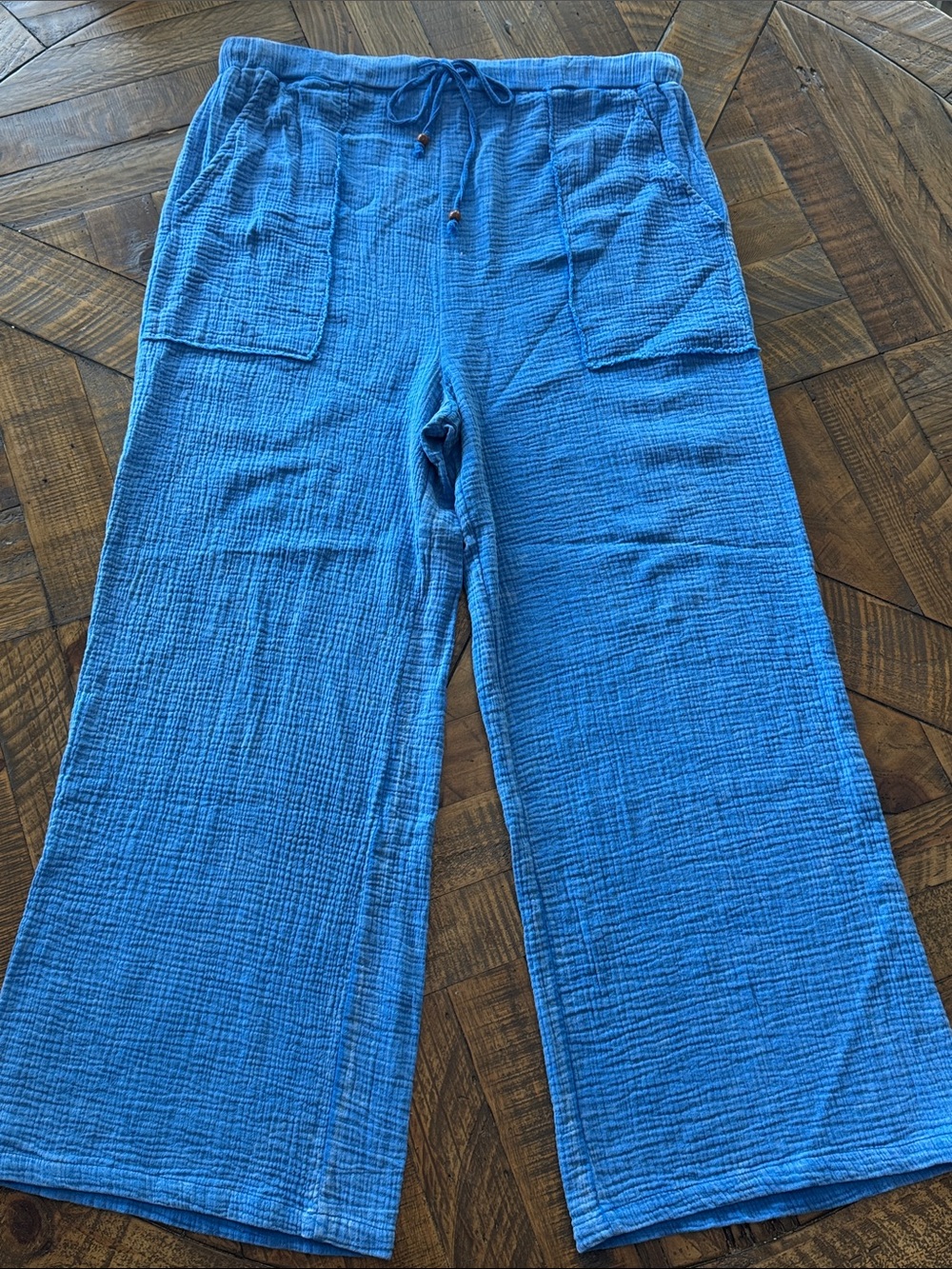 JODIFIL Women's Blue Cotton Gauze Pant Size 1XL